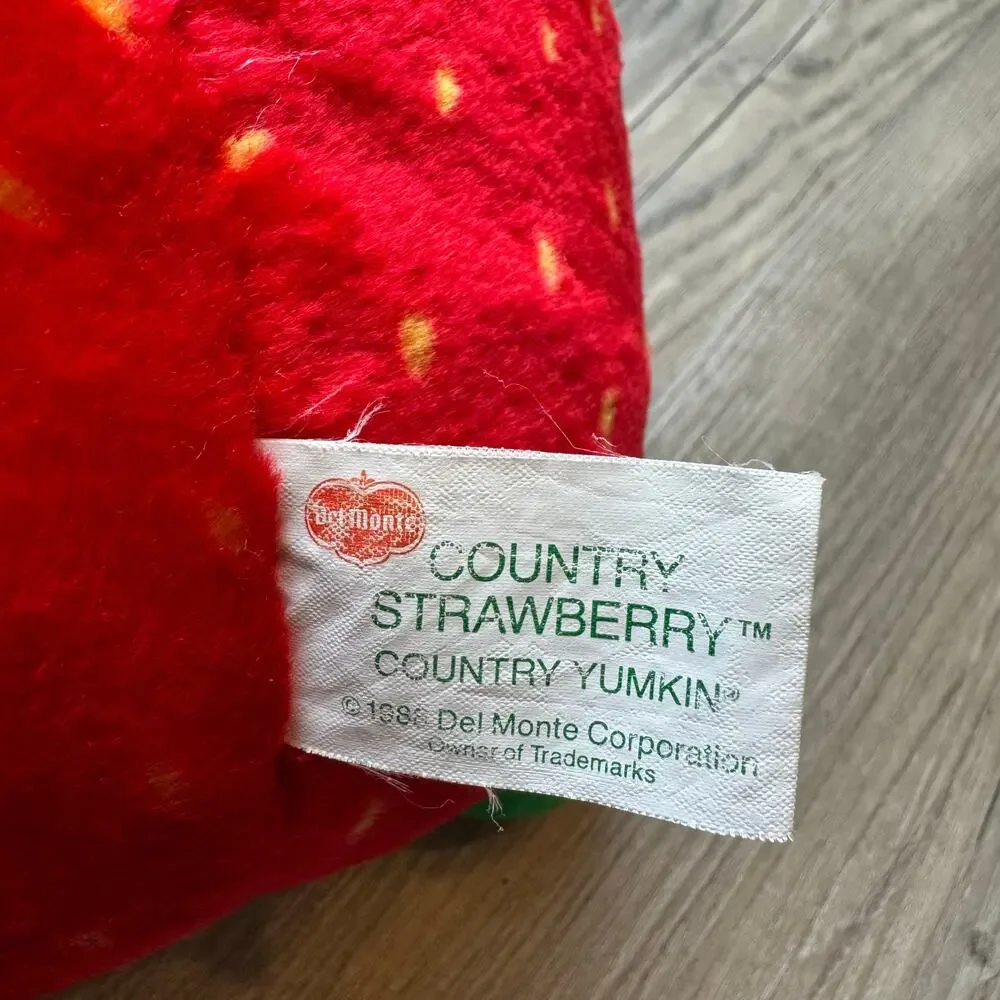 Vintage Strawberry Plush Stuffed Animal Del Monte Red Collectible Fruit Toy 1988